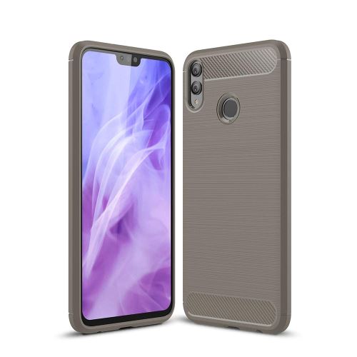 Coque Souple en Gel Silicone pour Honor 8X Carbone effet Brossé - Gris