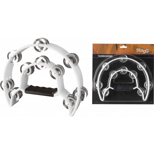STAGG TAMBOURIN 1/2 LUNE 20 CYM,BLAN