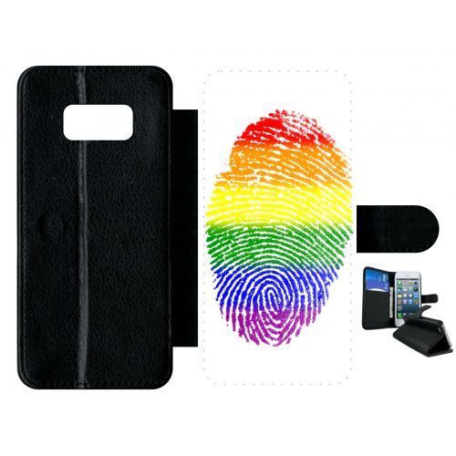 Etui à rabat samsung galaxy s8 empreinte digitale drapeau gay pride