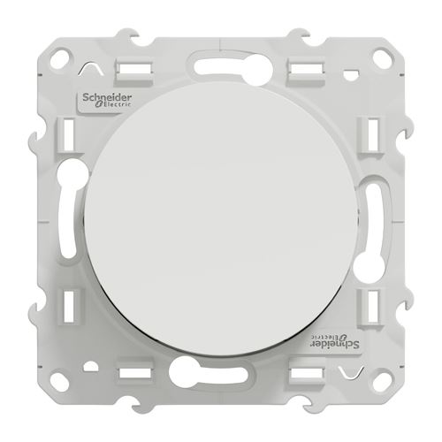 Schneider Electric Blanc Bouton-Poussoir Odace 10A À Vis Finition Brillante - S520206