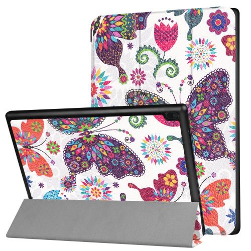 Etui en PU  plusmodèle trifold tablet stand papillons colorés pour votre Lenovo Tab 4 10 Plus