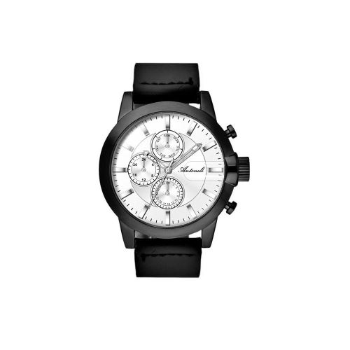 Montre Homme Antoneli Cadran 42mm En Nylon Blanc Et Bracelet Noir En Acier AG1901-17