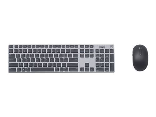 DELL 580-AFQK RF Wireless + Bluetooth QWERTZ Allemand Noir - Claviers (Sans fil, RF Wireless + Bluetooth, Clavier à membrane, QWERTZ, Noir, Souris incluse)