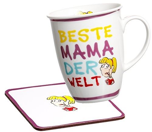 Ritzenhoff & breker 035964 lot de 2 tasses à café avec inscription en allemand beste mama der welt (meilleure grand-mère du mond