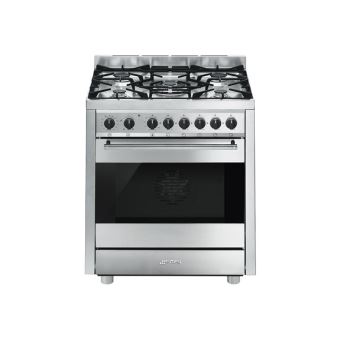 Four Smeg SF64M3TVX 70L Classe A - Acier Inoxydable, Encastrable, Gaz