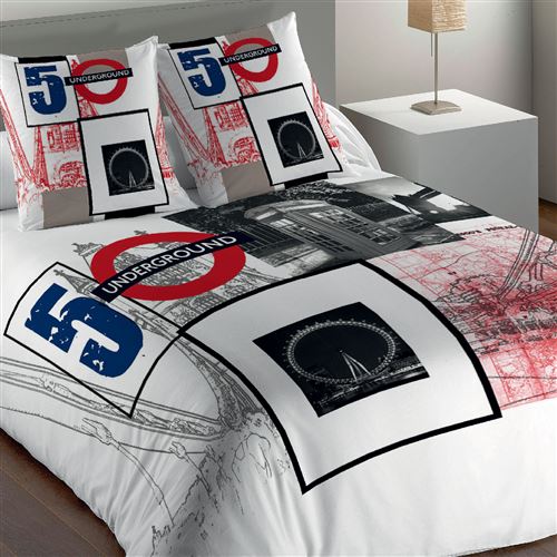 Parure de Lit Underground Multicolore avec housse de couette et taie(s) d'oreiller Les Ateliers du Linge Les Ateliers du Linge