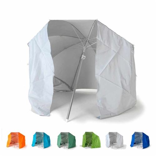 Beachline - Parasol de plage pliable portable léger aluminium tente 160 cm Piuma, Couleur: Blanc