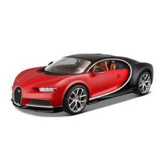 Cette Bugatti Chiron (2016) Diecast Model Car est Red et noir et features des roues qui fonctionnent et also opencouleurg bonnet, - 1