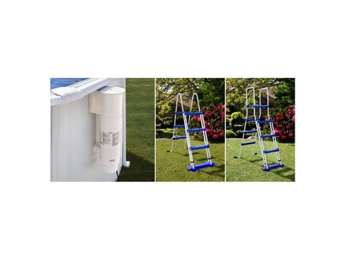 Kit piscine hors-sol bora bora acier blanc ronde Ø300 x h120 cm