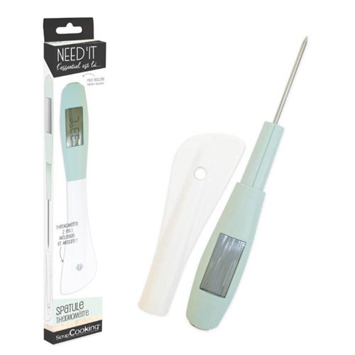 SCRAP COOKING Scrapcooking 5180 Spatule Thermom&egrave;tre Silicone Multicolore 28 x 4,5 x 2,5 cm