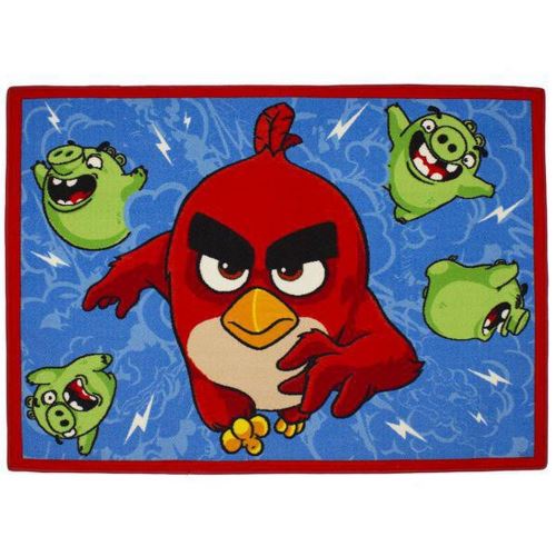 Tapis enfant Angry Birds 133 x 95 cm bleu - guizmax