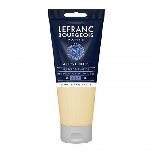 Lefranc Bourgeois - Peinture - peinture acrylique - jaune clair de Naples - opaque - satin - fine - 200 ml