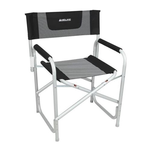 Fauteuil Director - Aluminium - Noir chiné