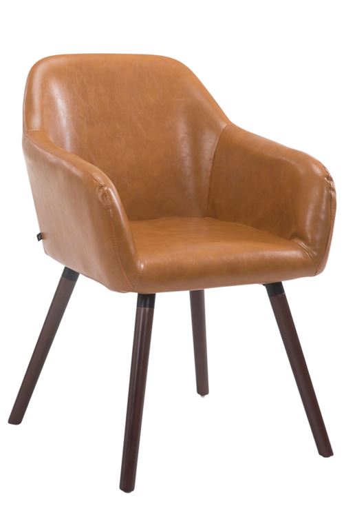 Chaise Visiteur Achat V2 similicuir , Marron clair/Bois de chêne Noyer