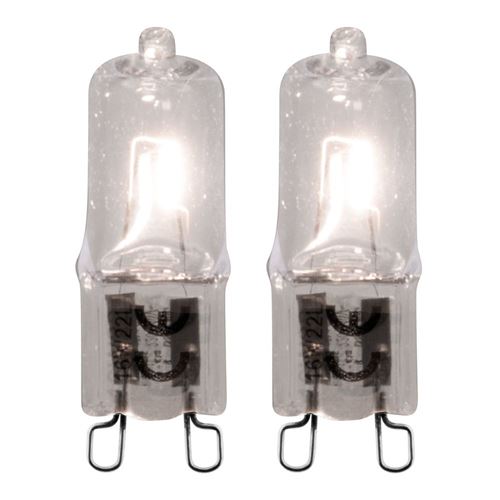 Elexity - Lot de 2 ampoules halogènes G9 - 28W - Blanc chaud - 370 Lumen - Zenitech