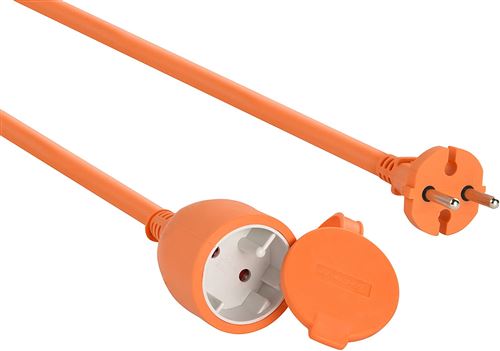 Electraline 20857039F Prolongateur jardin avec clapet 16 A 50 m Orange