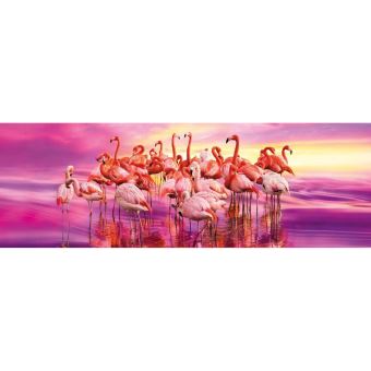Puzzle 1000 Pieces Panoramique Danse De Flamants Roses