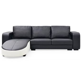 256 Sur Canape D Angle En Simili Cuir Matha Noir Et Blanc Achat