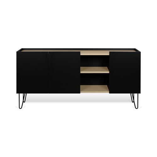 Paris Prix - Temahome - Buffet nina 180cm Chêne Clair & Noir