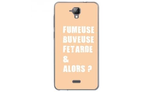 Coque souple pour Altice S40 avec impression Motifs fumeuse et alors beige