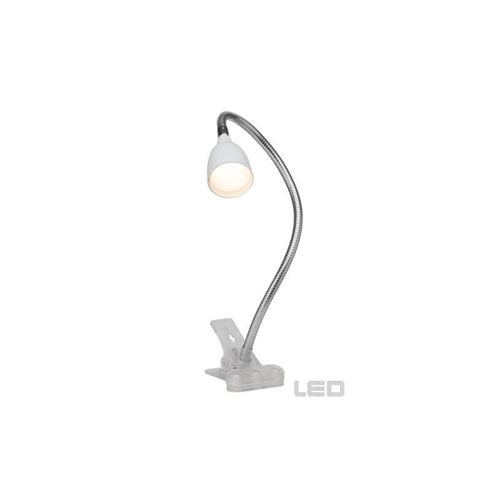 BRILLIANT Lampe pince Anthony LED hauteur 38 cm 2,5W acier et blanc