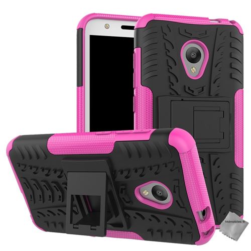 Housse etui coque rigide anti choc pour Alcatel U5 avec verre trempe - ROSE