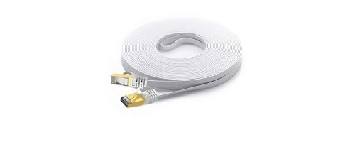 Vshop® Cable Plat Catégorie 7 De La Marque Vshop 10 Mètre Couleur Blanc