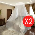 Lot 2 Moustiquaires De Lit Carrées 3 Ouvertures - Protection Anti-Insectes 220x200x210cm