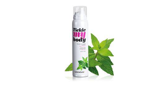LOVE TO LOVE Tickle My Body - Mousse de Massage Crépitante, Sans Colorant & Sans Parabène à la Menthe, 150 ml