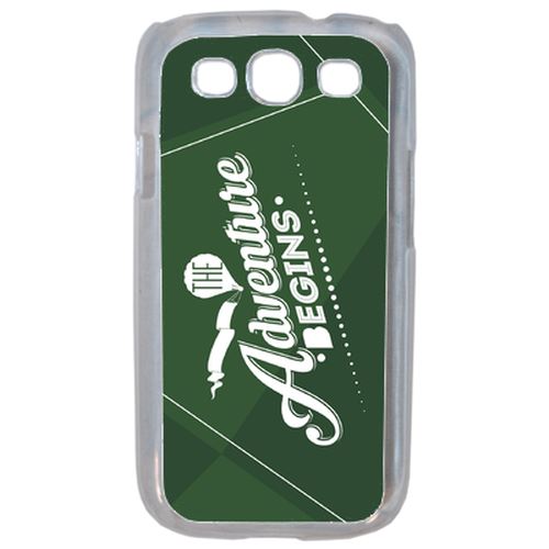 Coque The Adventure Begins Fond Kaki Compatible Samsung S3 Transparent