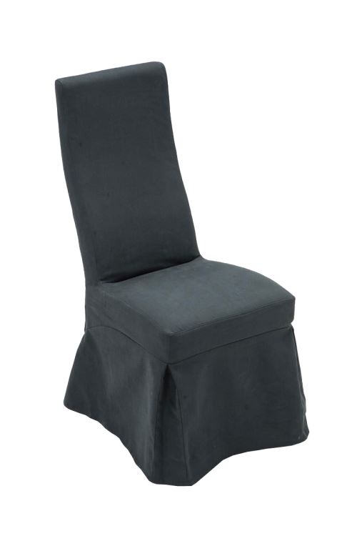 Chaise de salle à manger Borkum avec housse - Chaise de salle à manger avec dossier confortable - Couleur Gris foncé
