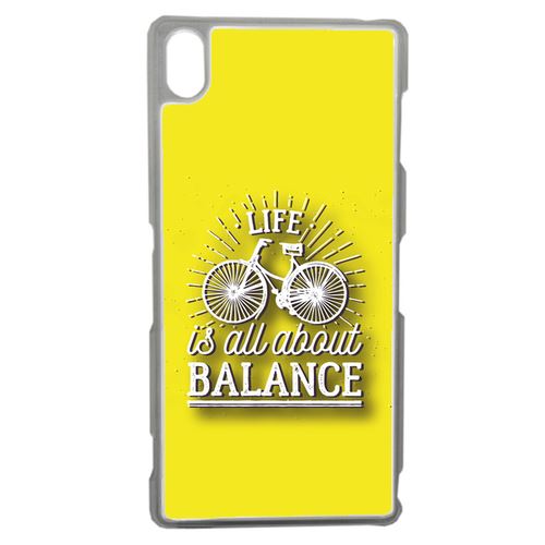 Coque Life Il All About Balance Fond Jaune Compatible Sony Z3 Transparent