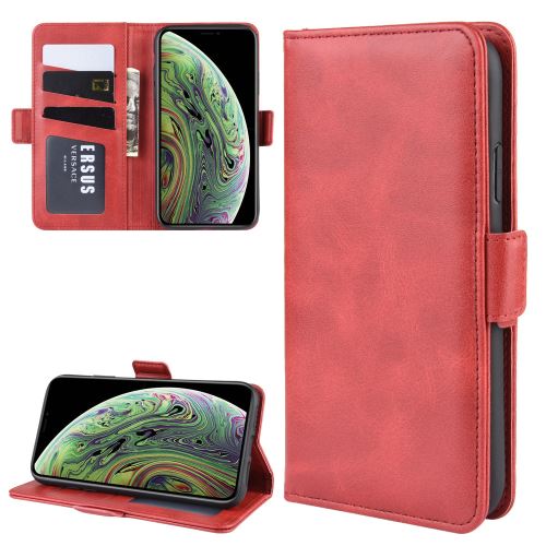 Etui coque en cuir Folio Portefeuille anti-choc pour Apple iPhone 11 2019 5.8 - Rouge