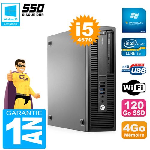 Pc hp elitedesk 800 g1 sff core i5-4570 ram 4go 120 go ssd graveur dvd wifi w7 État correct - Hewlett-Packard reconditionné disponible sur Fnac