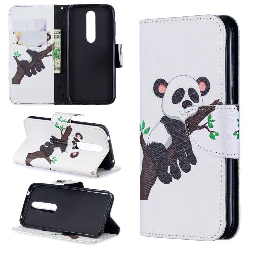 Etui en PU motif imprimé panda grimpant pour votre Nokia 4.2