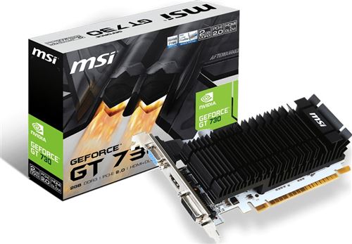 Carte Graphique Nvidia MSI GeForce GT730K 2GD3H 2Go DDR3 Low Profile Mini ITX