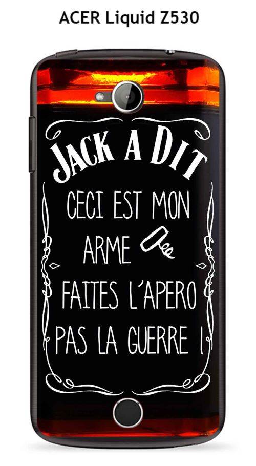 Coque TPU gel souple ACER Liquid Z530 design Jack à Dit faites l'apéro