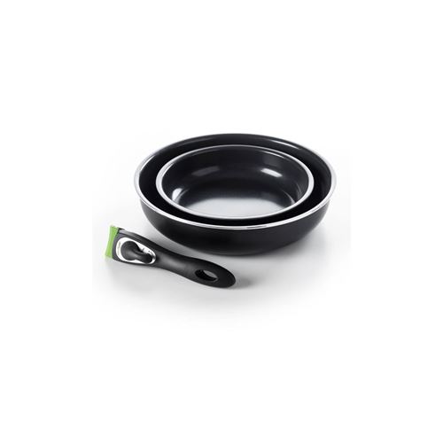 Greenchef Clickpan Magneto Diamond Black Lot De 2 Poeles - O 20/26 Cm + Poignee