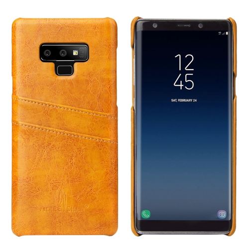 Galaxy Note9 Housse Etui Cuir Pu Texture Huilé Jaune Als90813