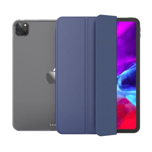 Etui en PU + TPU réveil / sommeil avec support tri-pliure bleu foncé pour votre Apple iPad Pro 11 pouces (2020)