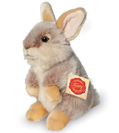 Peluche lapin assis marron Hermann 20 cm