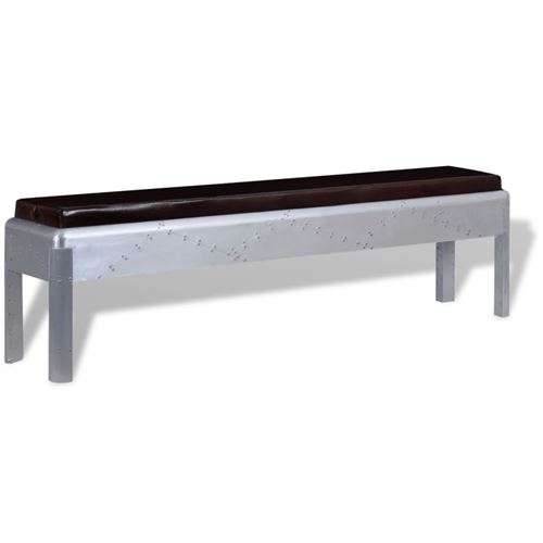 vidaXL Banc d'entrée Cuir véritable 160 x 32 x 45 cm