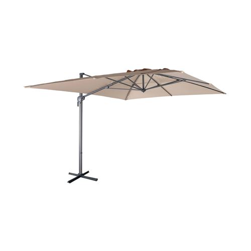 Parasol déporté rectangulaire 3 x 4 m – Antibes – beige – parasol déporté inclinable rabattable et rotatif à 360°