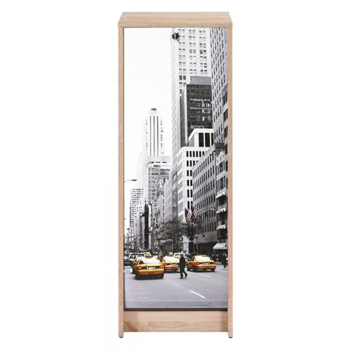 Classeur à Rideau Chêne Hauteur 104 cm - Coloris: Scene New York 504