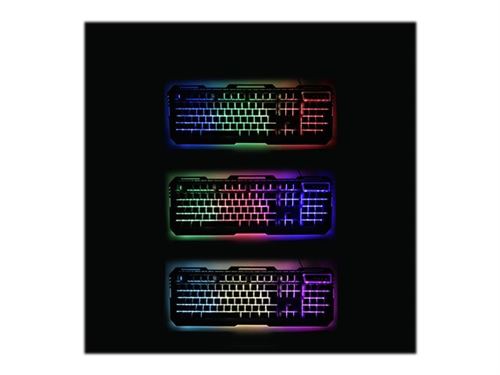 Ewent PL3311 Clavier USB QWERTY Italien Noir, Argent - Claviers (Standard, avec Fil, USB, QWERTY, LED RGB, Noir, Argent)