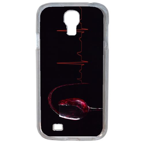 Coque Verre De Vin Électrocardiogramme Compatible Samsung Galaxy S4 Transparent