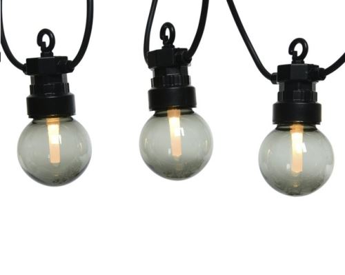 Guirlande lumineuse LED 20 lampes verre fumé