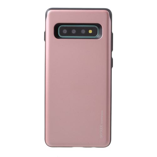 Coque en TPU porte-cartes coulissant série sky or rose pour votre Samsung Galaxy S10