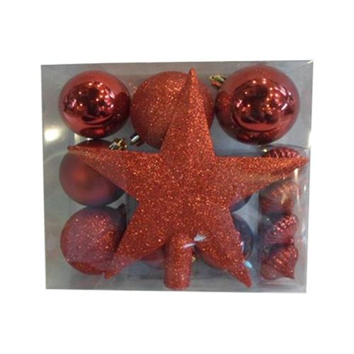 Féérie Lights & Christmas - Kit de décorations pour sapin de noël - 18 Pièces - Rouge