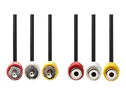 Nedis - Câble vidéo/audio - vidéo / audio composite - RCA mâle pour RCA femelle - 3 m - noir - rond
